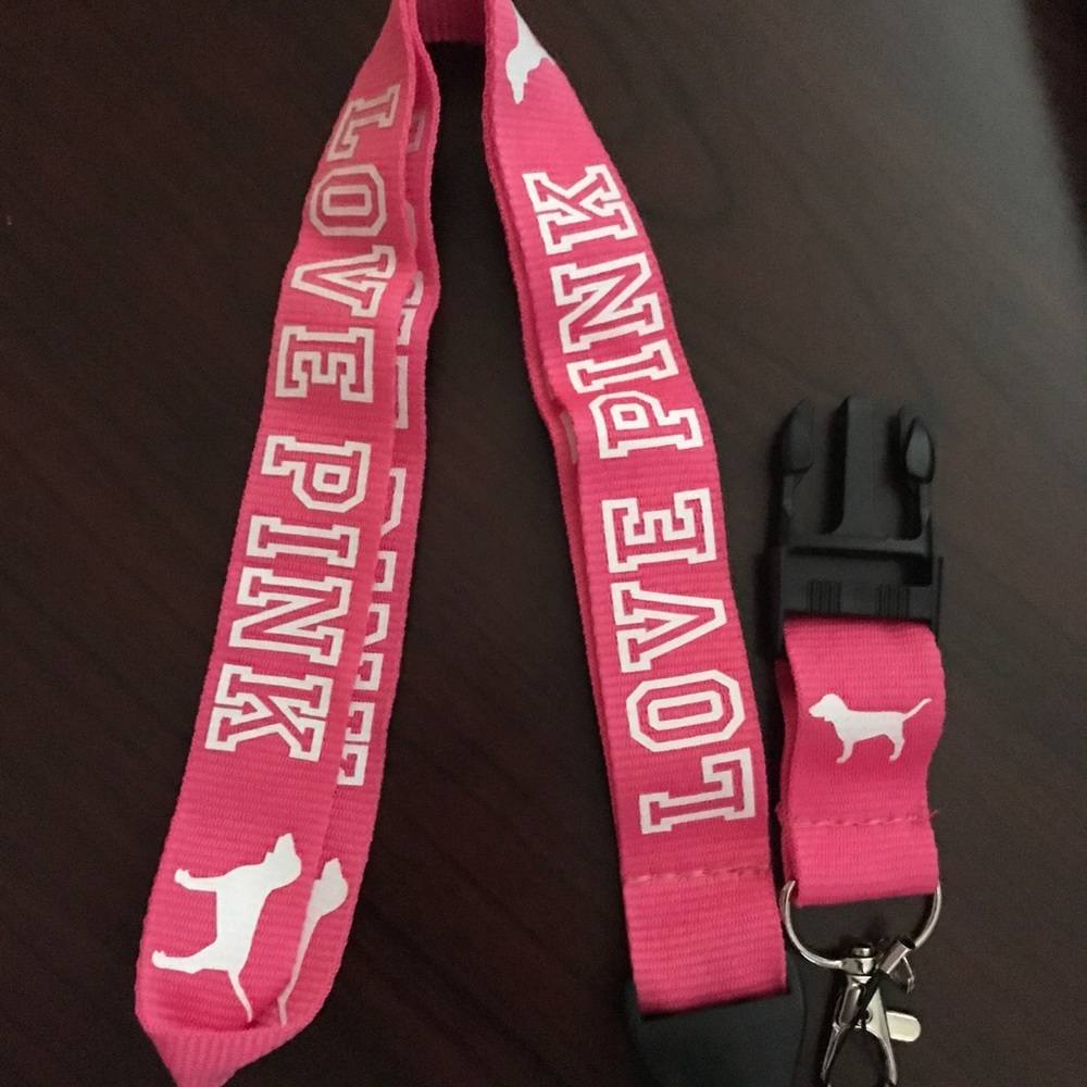 PINK Lanyard pink and white